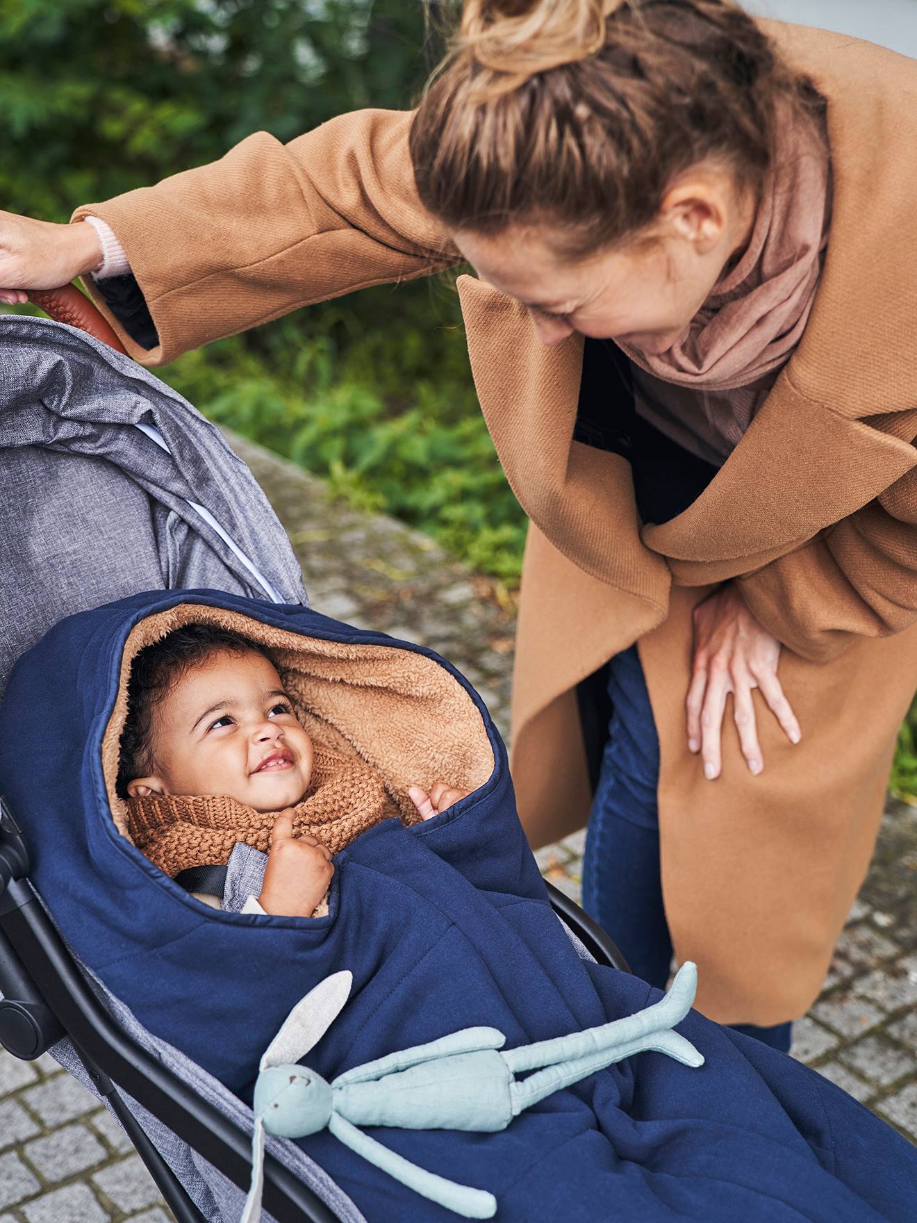 Vertbaudet Sweat-Fußsack für Kinderwagen Oeko-Tex - nachtblau