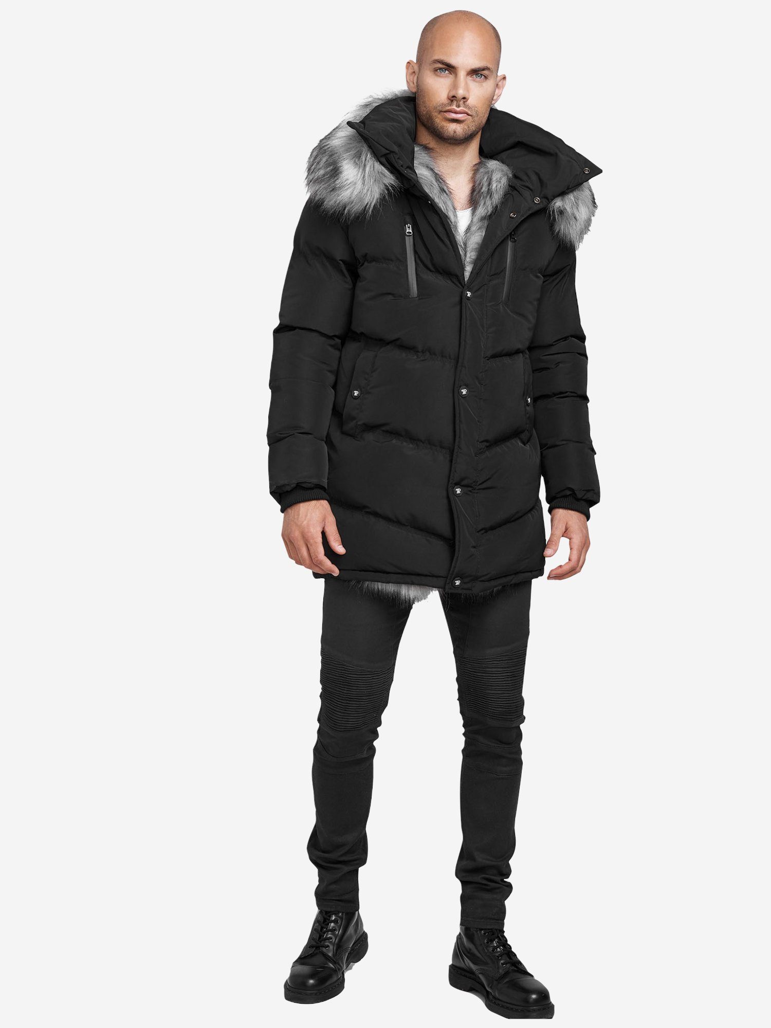 trueprodigy Winterjacke Zayn Stylische Kapuze mit Fellimitat