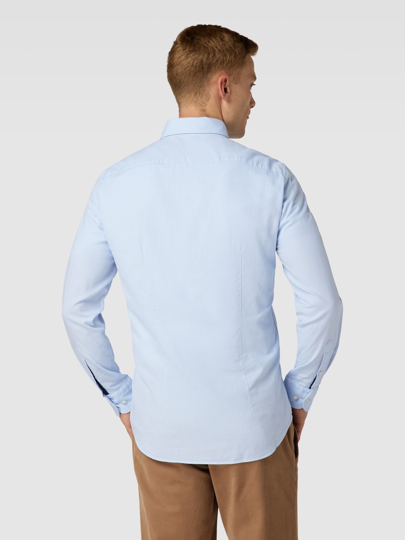 Slim Fit Business-Hemd mit Button-Down-Kragen in bleu