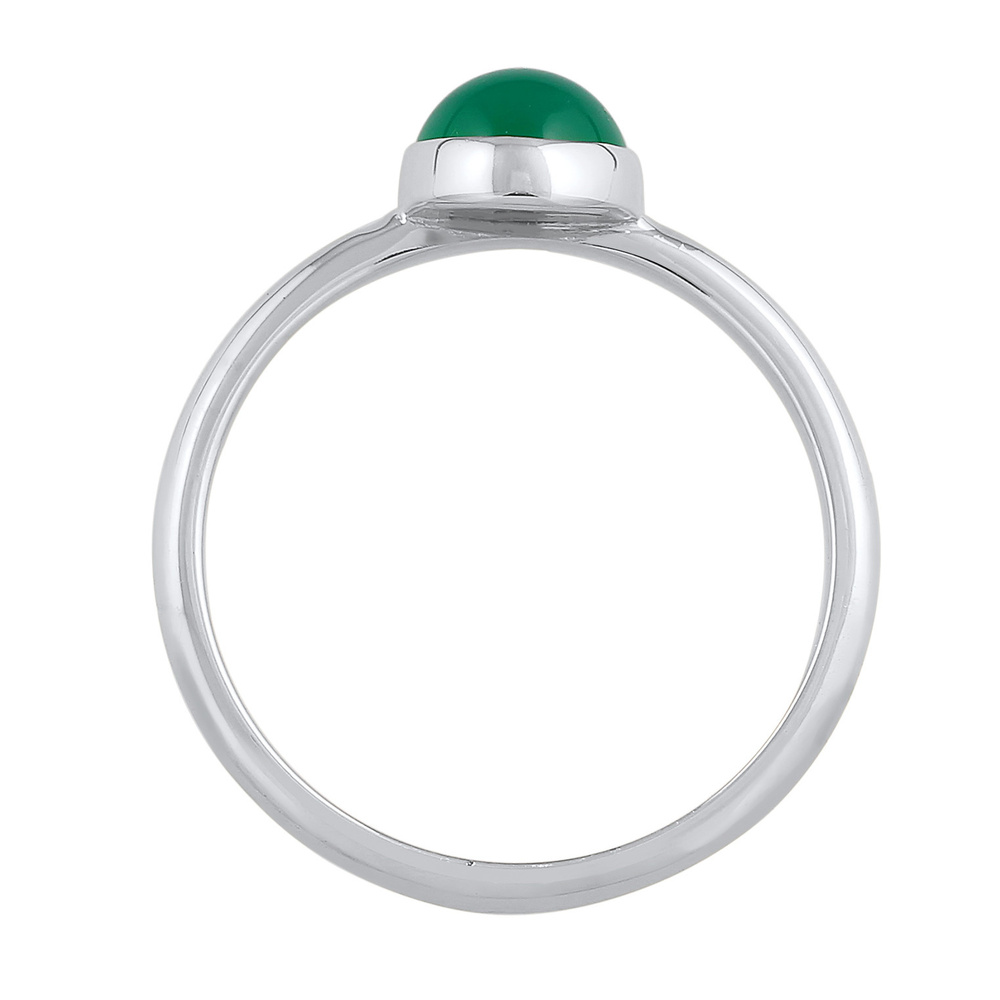 Elli PREMIUM Elli PREMIUM Bague Femmes Solitaire Basique Vert avec pierre précieuse Agate en A Bague