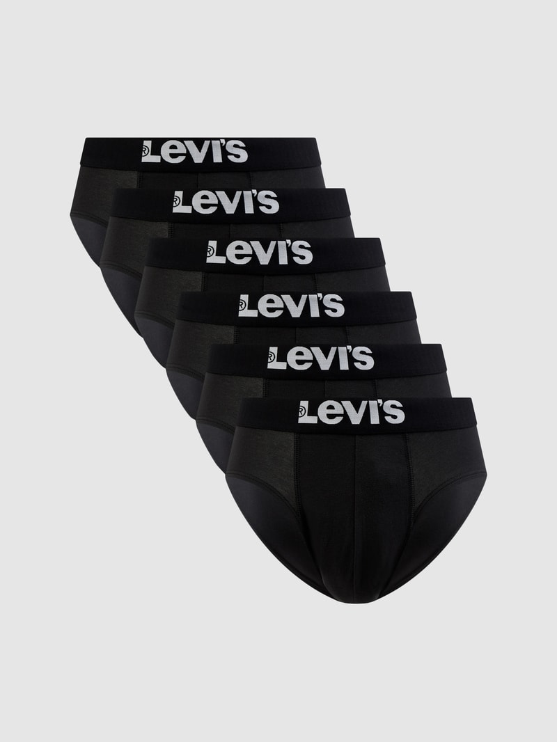 Slip mit Stretch-Anteil im 6er-Pack in schwarz