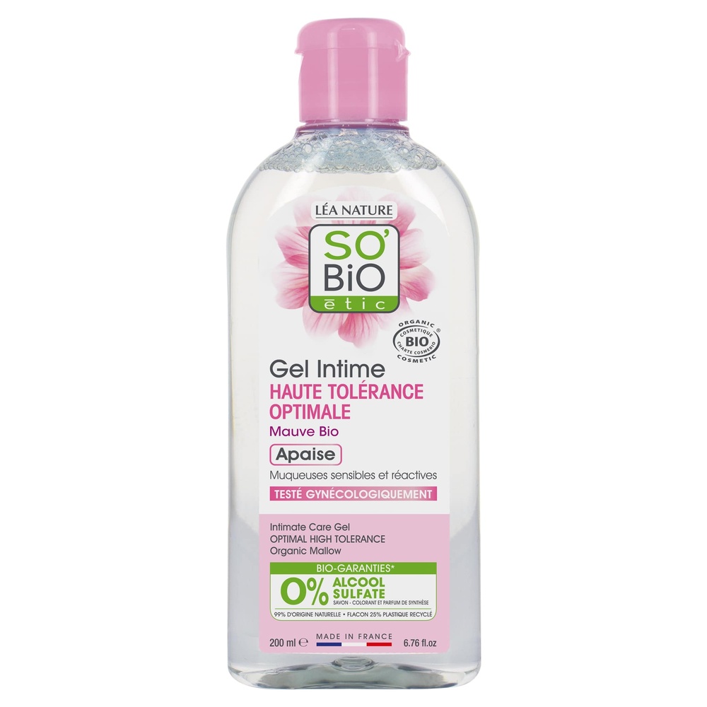 LÉA NATURE SO BiO étic Gel intime haute tolérance optimale, mauve bio, apaise Gel intime