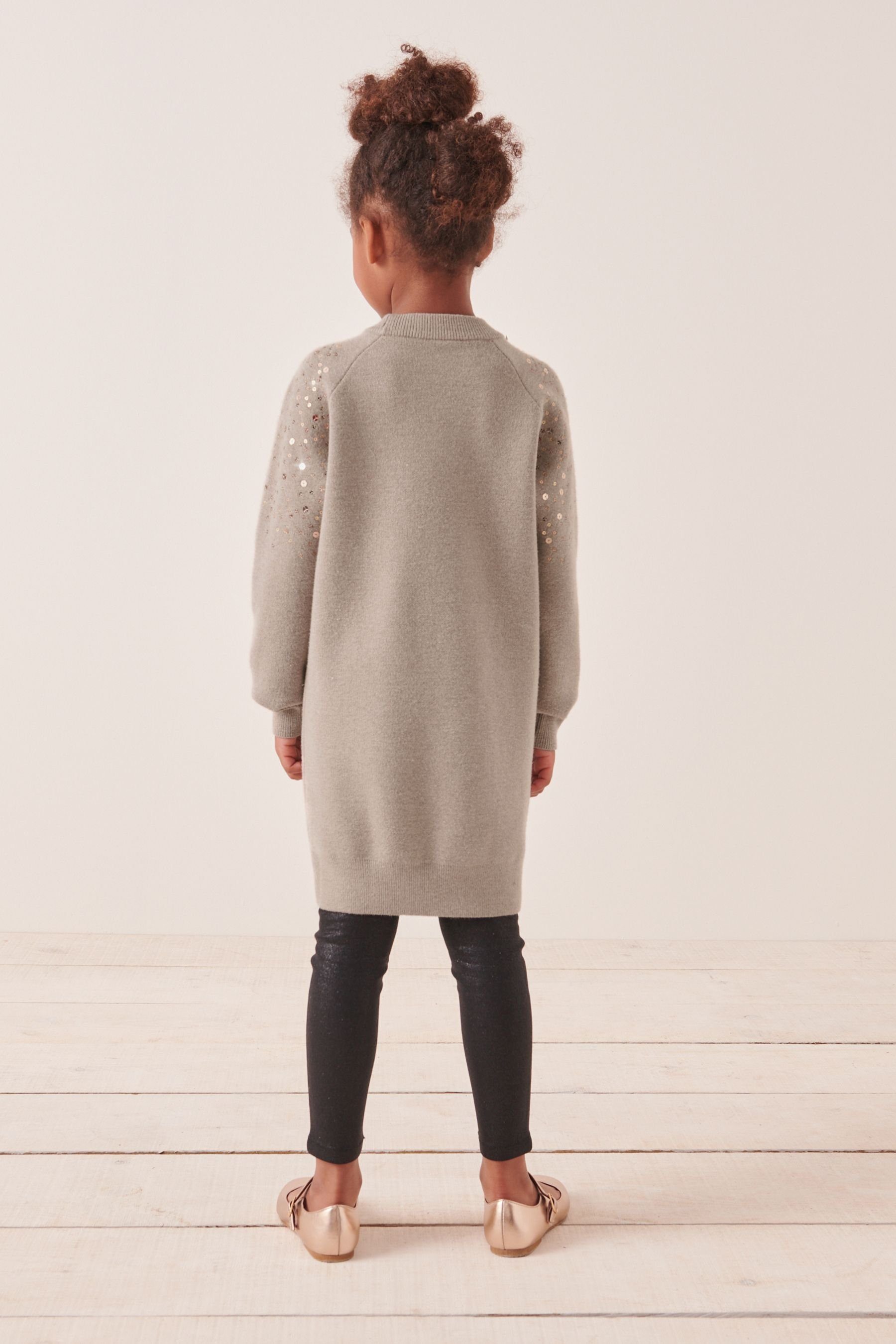 Next Paillettenkleid Pulloverkleid mit Paillettenstern (1-tlg)