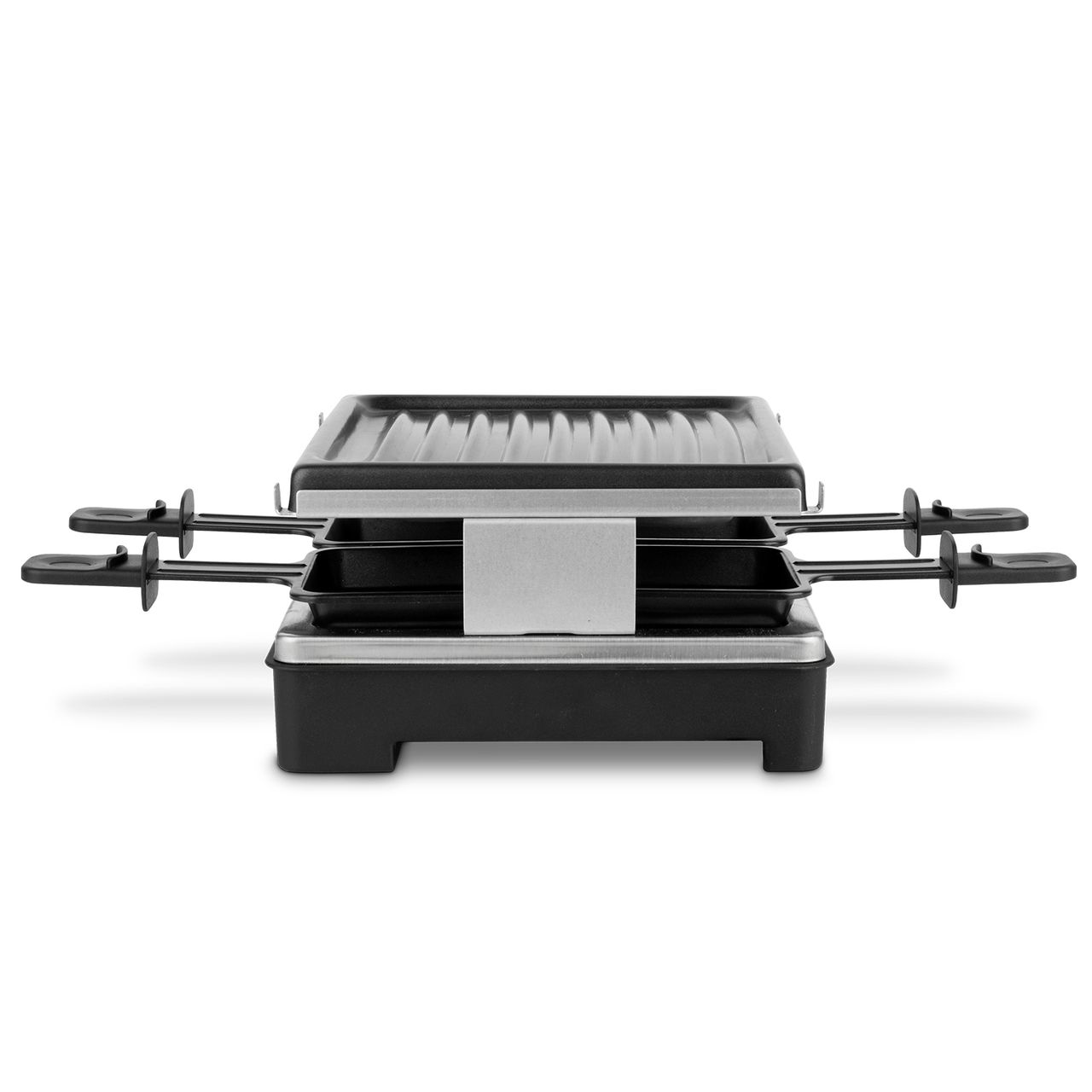 Weasy Wëasy Raclette Gerät und Grill LUGA40, 4 Personen, Antihaftbeschictung, 600 W,  Edelstahl, schwarz