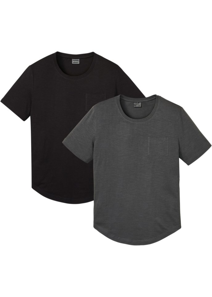 T-Shirt aus Bio Baumwolle mit Brusttasche (2er Pack)