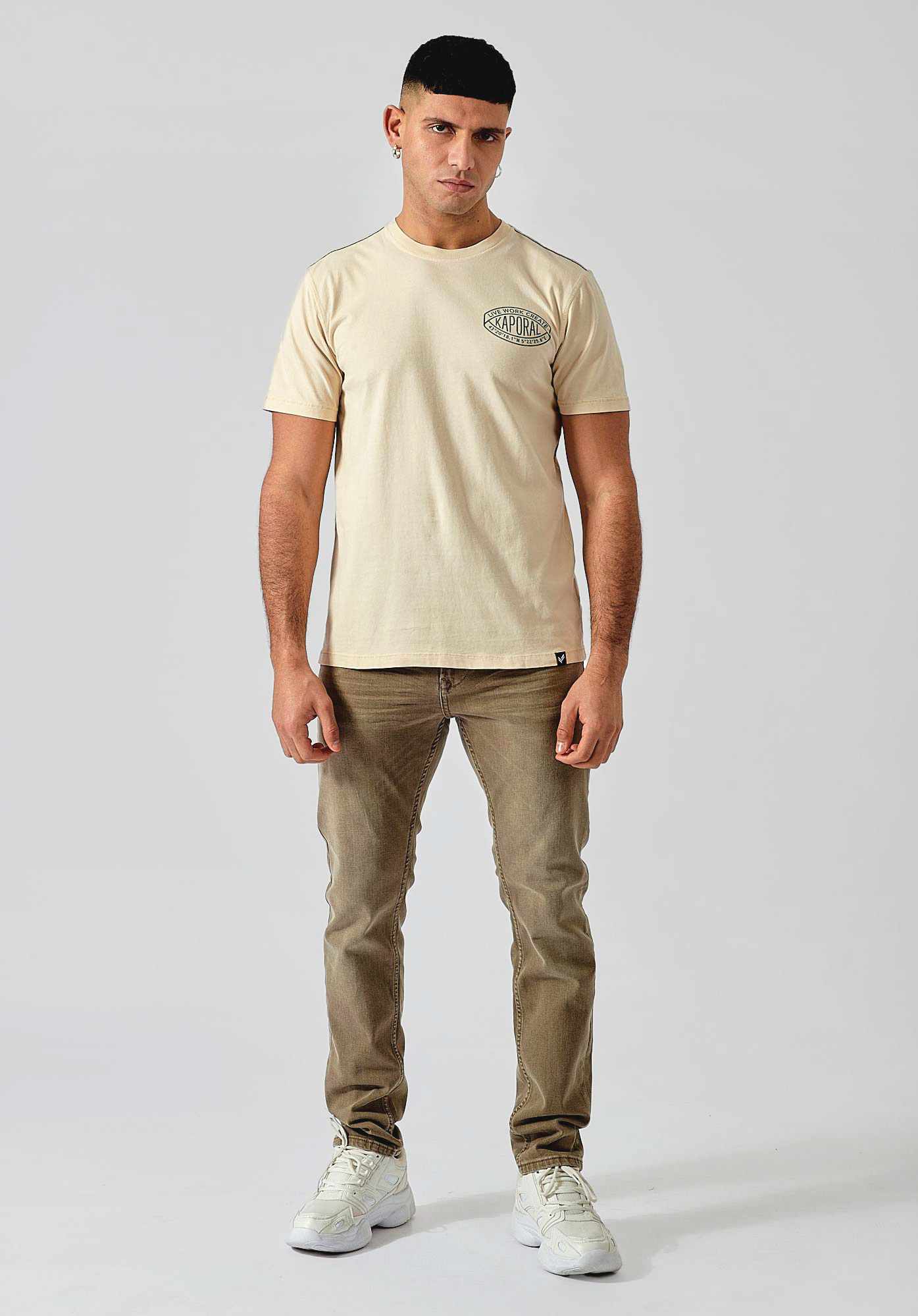 BUCK   T-shirt beige homme 100% coton