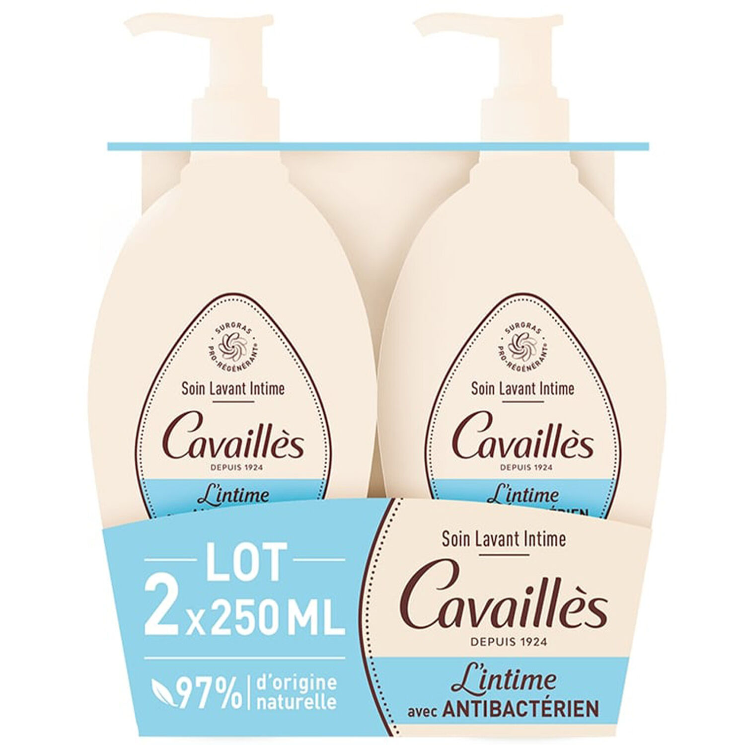 Cavaillès L'intime Antibactérien Soin Naturel Hygiène Intime - Lot de 2x250ml