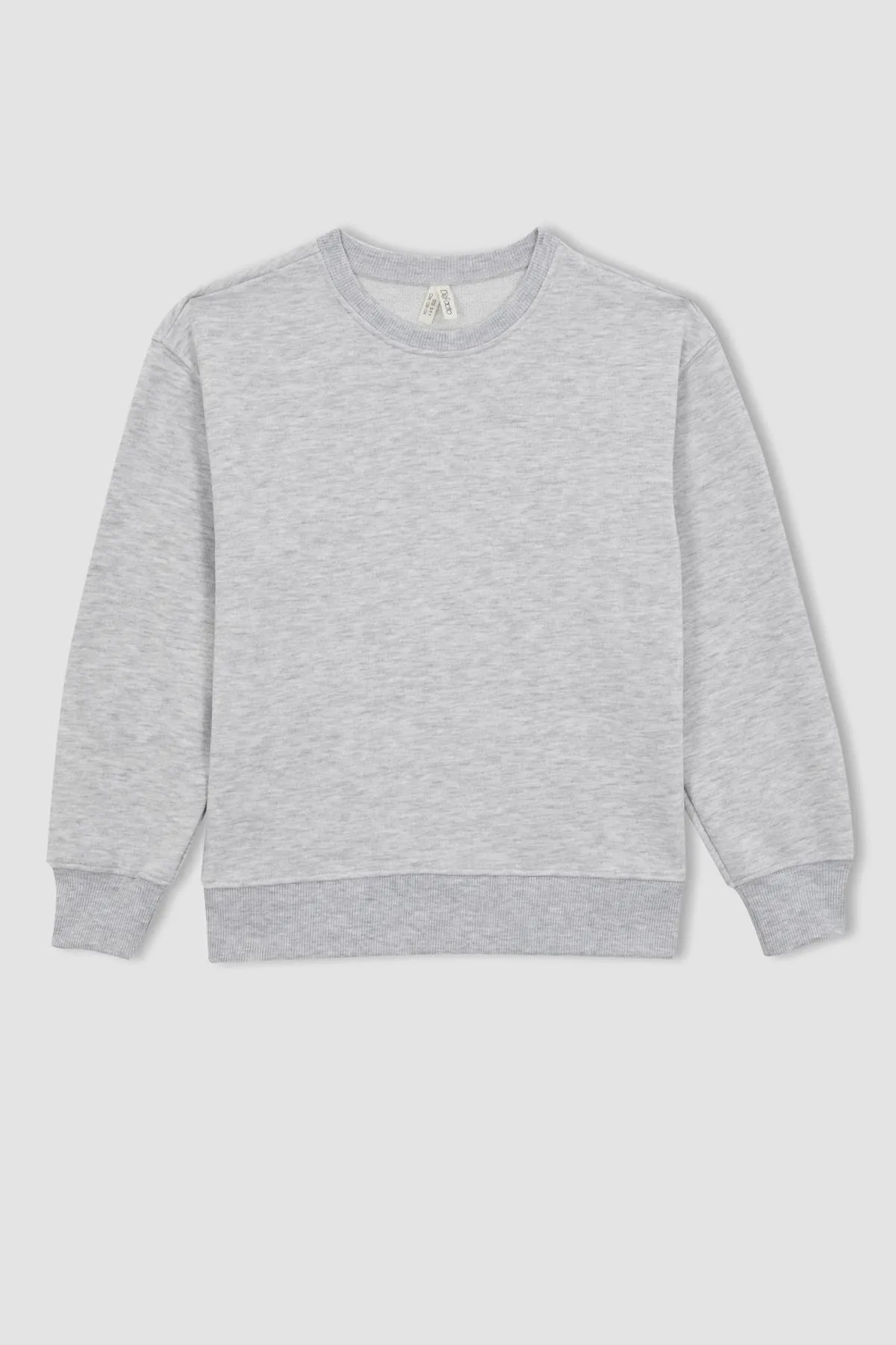 DeFacto  Graues Schul-Sweatshirt mit Rundhalsausschnitt für Mädchen A2797a823au