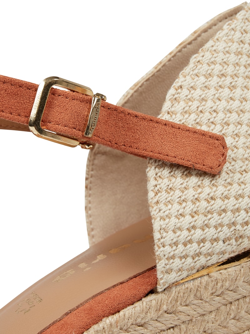 Wedges in Veloursleder-Optik in apricot