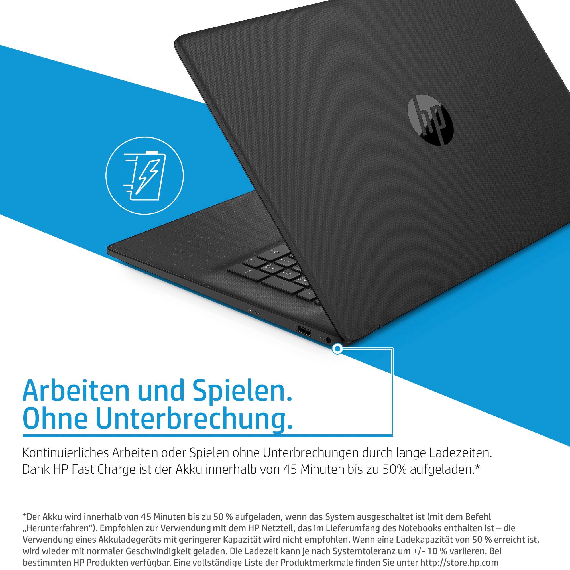 HP 17-cn0237ng Notebook (43,9 cm/17,3 Zoll, Intel Core i3 1115G4, UHD Graphics, 512 GB SSD)