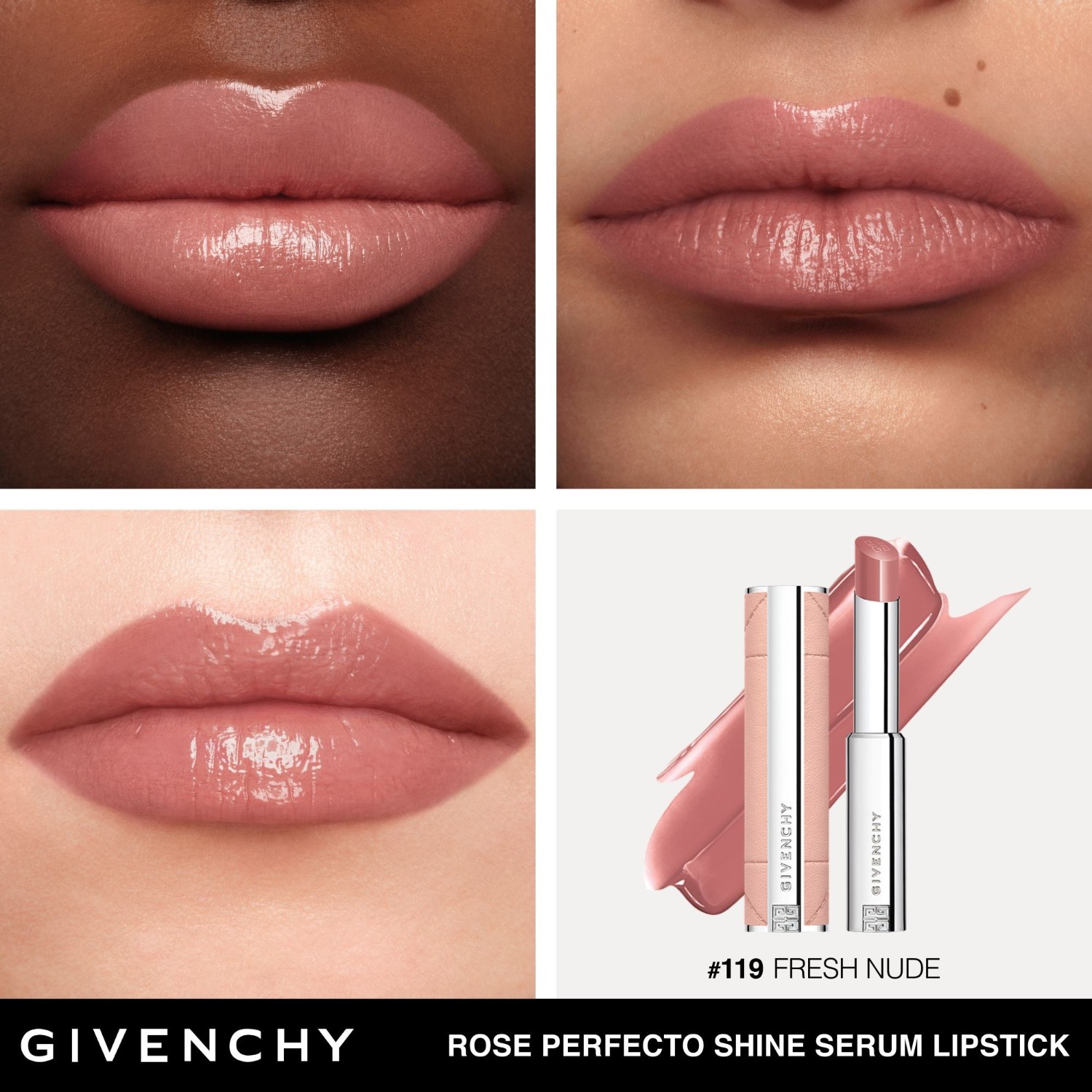 Ruj Givenchy Rose Perfecto Shine cu ser