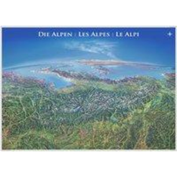 Panoramakarte Alpen - Poster
