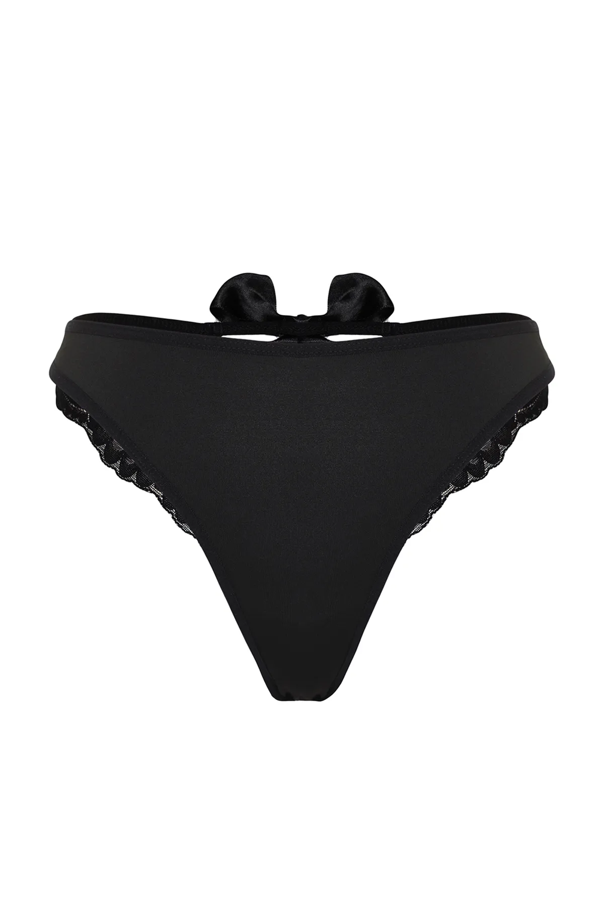 Trendyol Collection  Brazilian Slip mit schwarzem Spitzenbanddetail gestrickt THMSS24KU00038