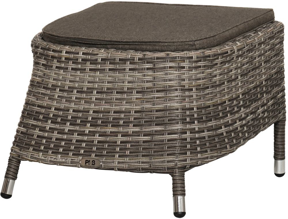 Ploß Gartenlounge-Hocker Ploß Nizza Fußhocker Geflecht inkl. Kissen (1)