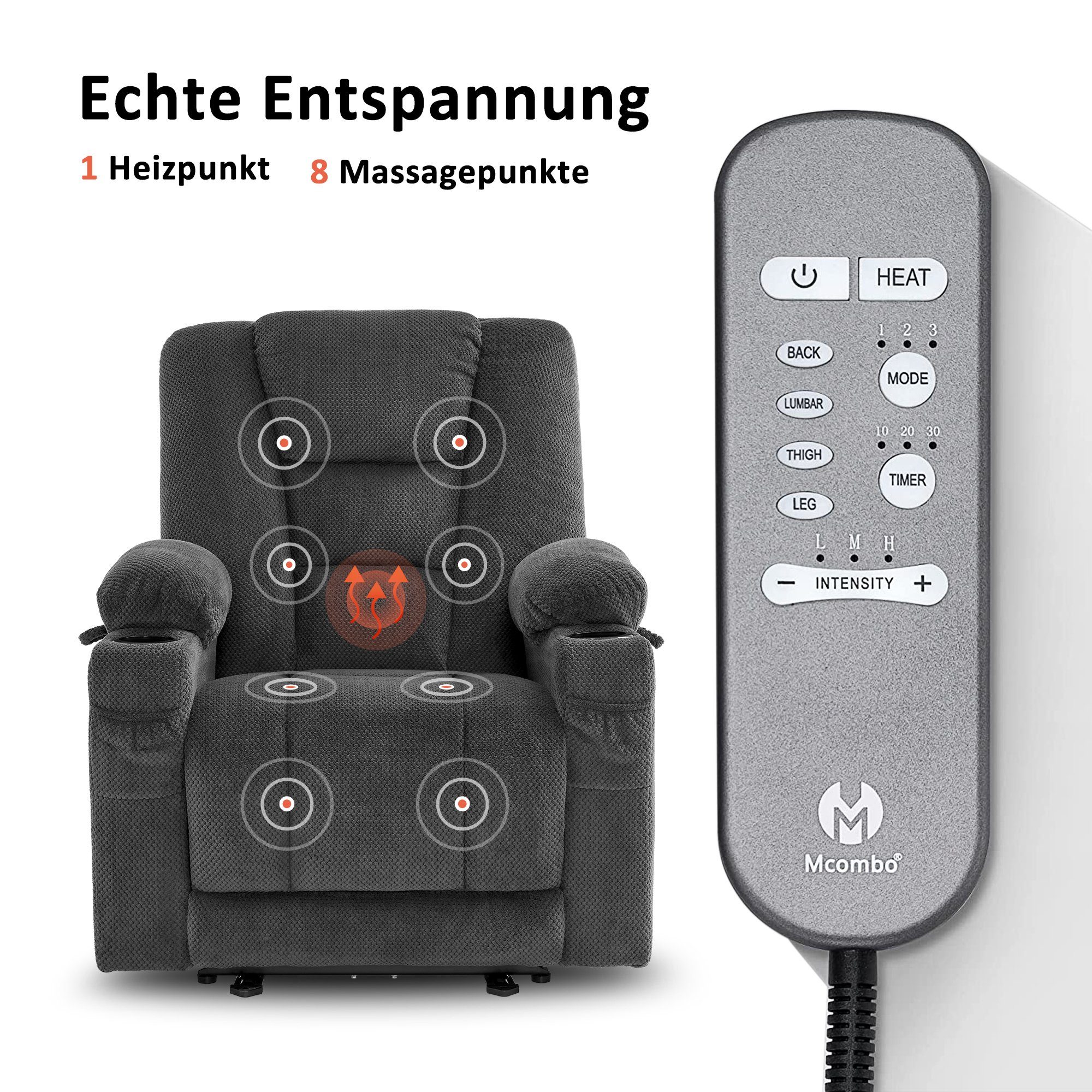 MCombo Relaxsessel M MCombo Relaxsessel mit Liegefunktion Fernsehsessel 7008