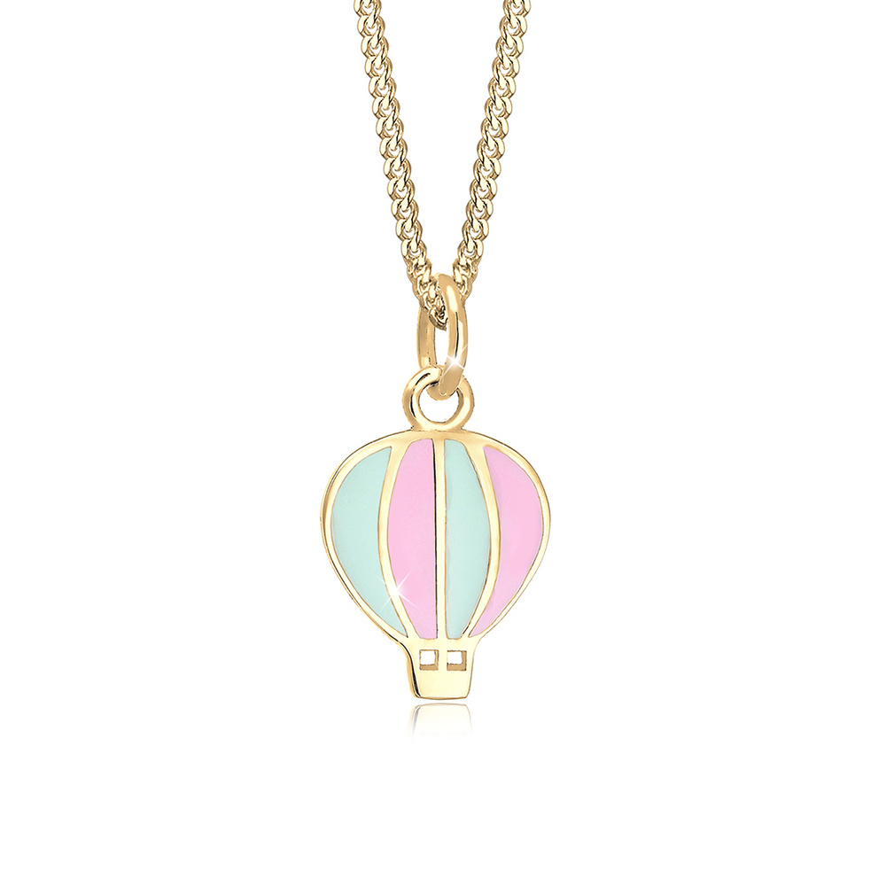Elli Elli Collier Femme Pendentif Montgolfière Émail - (925/1000) Argent collier