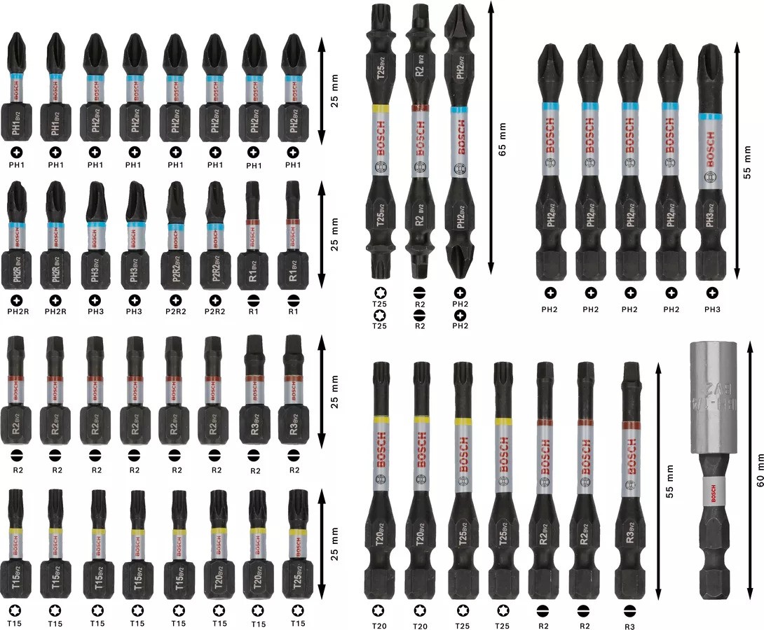 Bosch Blue Accessories 2608521U88 PRO Impact Screwdriver/Bit Set, 48-piece