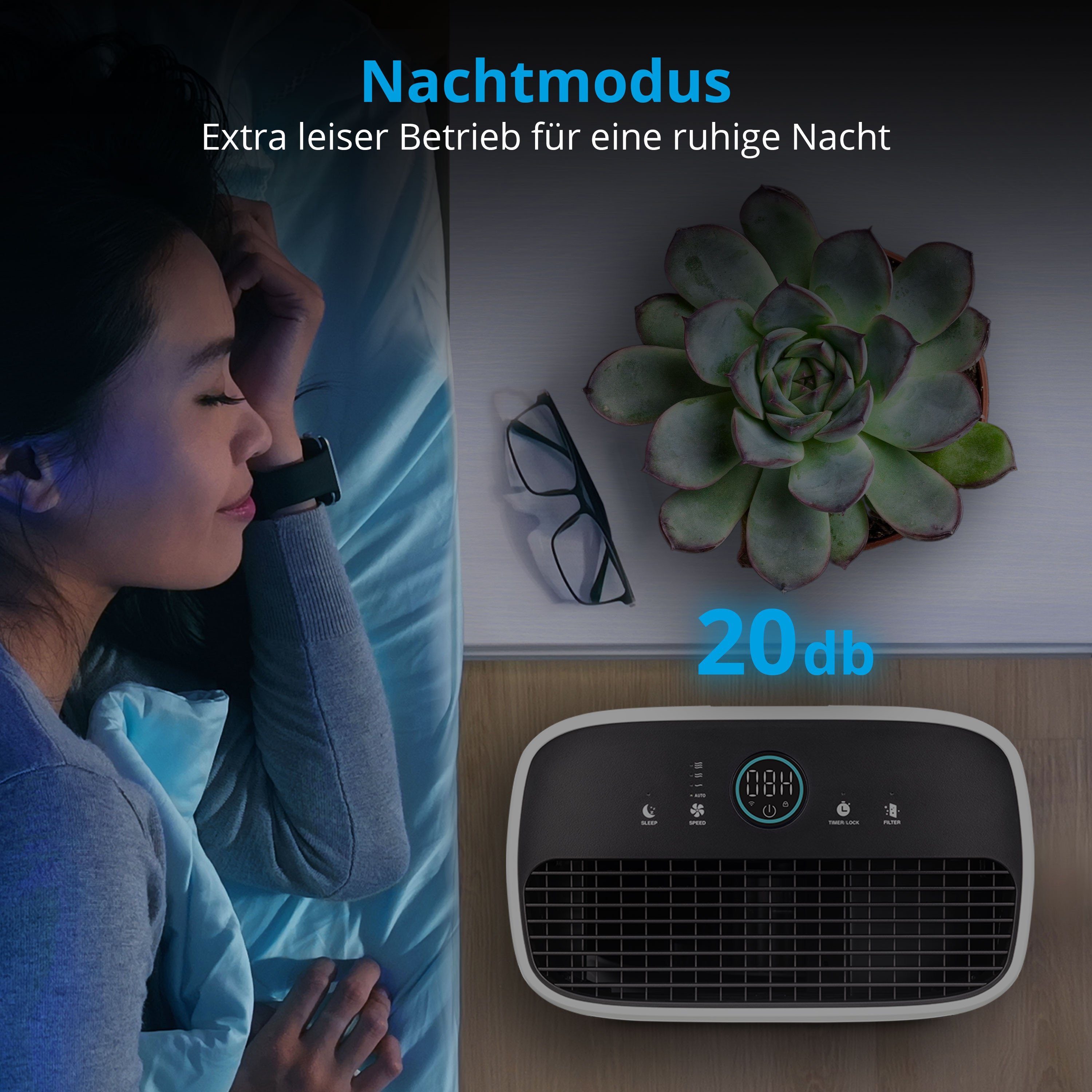 Medion® Luftreiniger Luftreiniger Touch LED HEPA-Filter 38W 60m² 51dB Gebläsestufen 3, MD10444