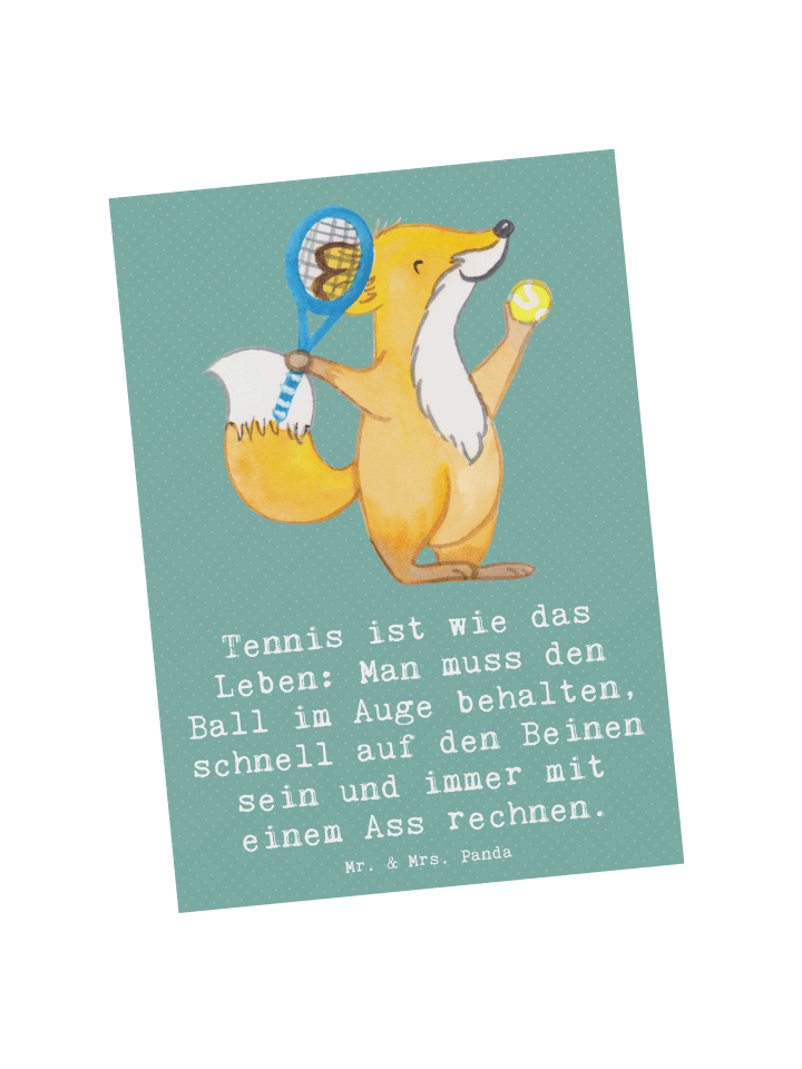Mr. & Mrs. Panda Postkarte Tennis Lebensweisheit mit Spruch in Meeresbrise günstig kaufen onesize