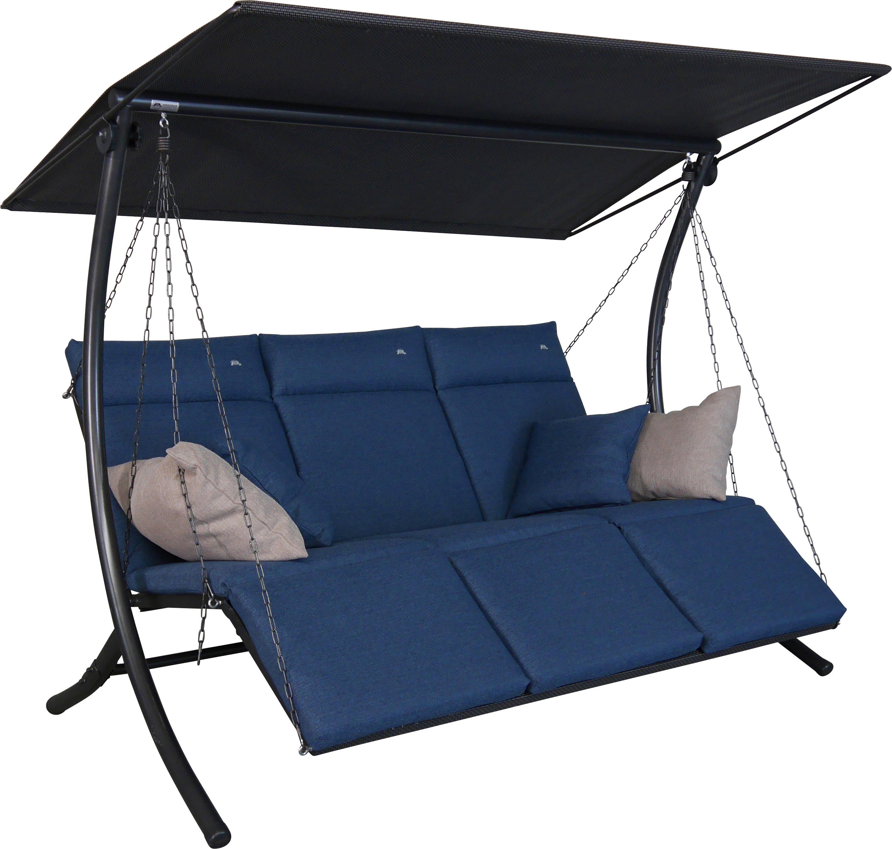 Angerer Freizeitmöbel Hollywoodschaukel Swing Smart denim, 3-Sitzer, Bettfunktion
