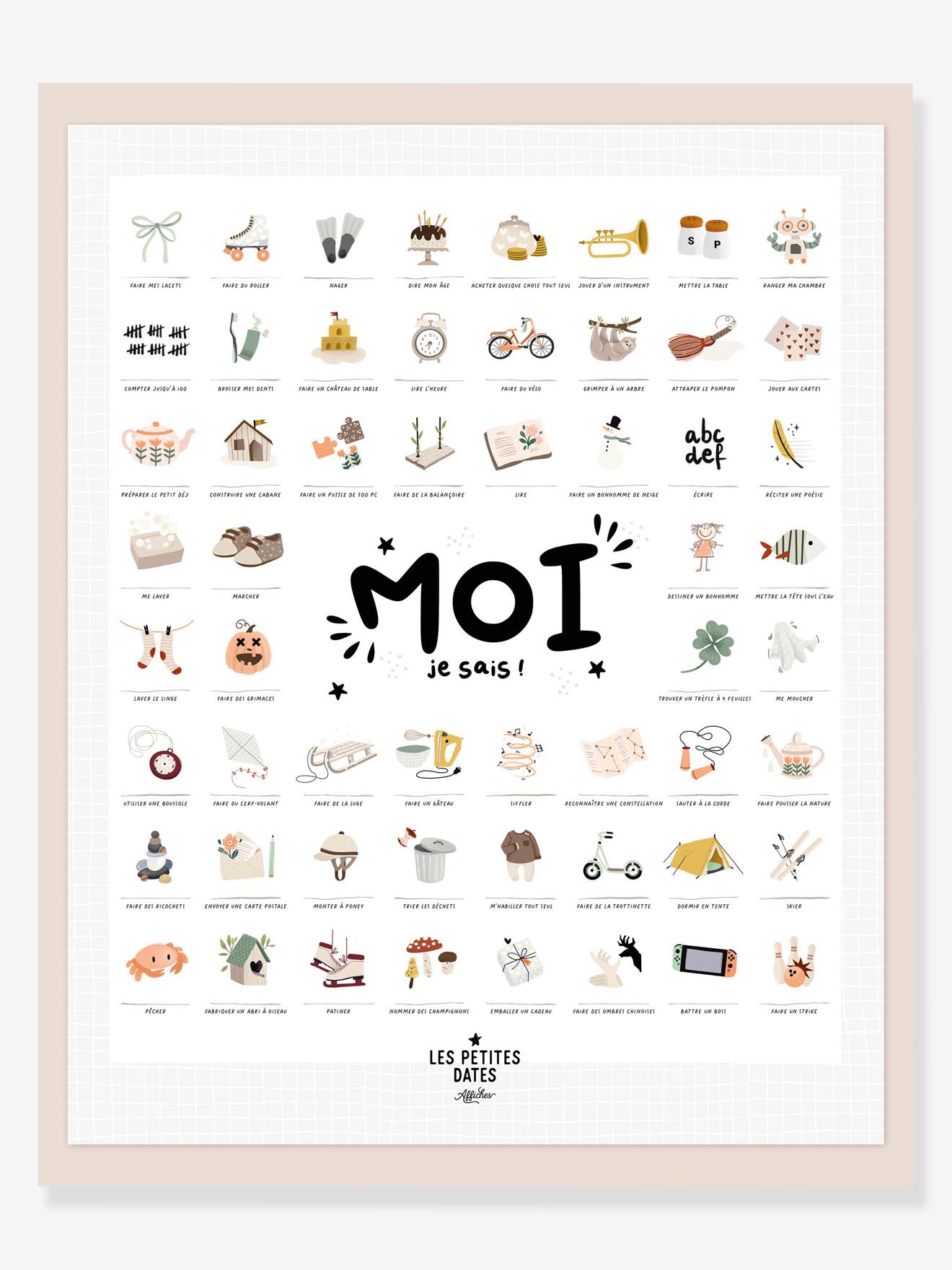 Affiche Moi je sais LES PETITES DATES blanc