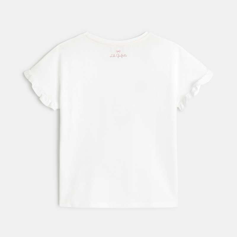 Tshirt blanc dessin crayonné Lili Gaufrette fille
