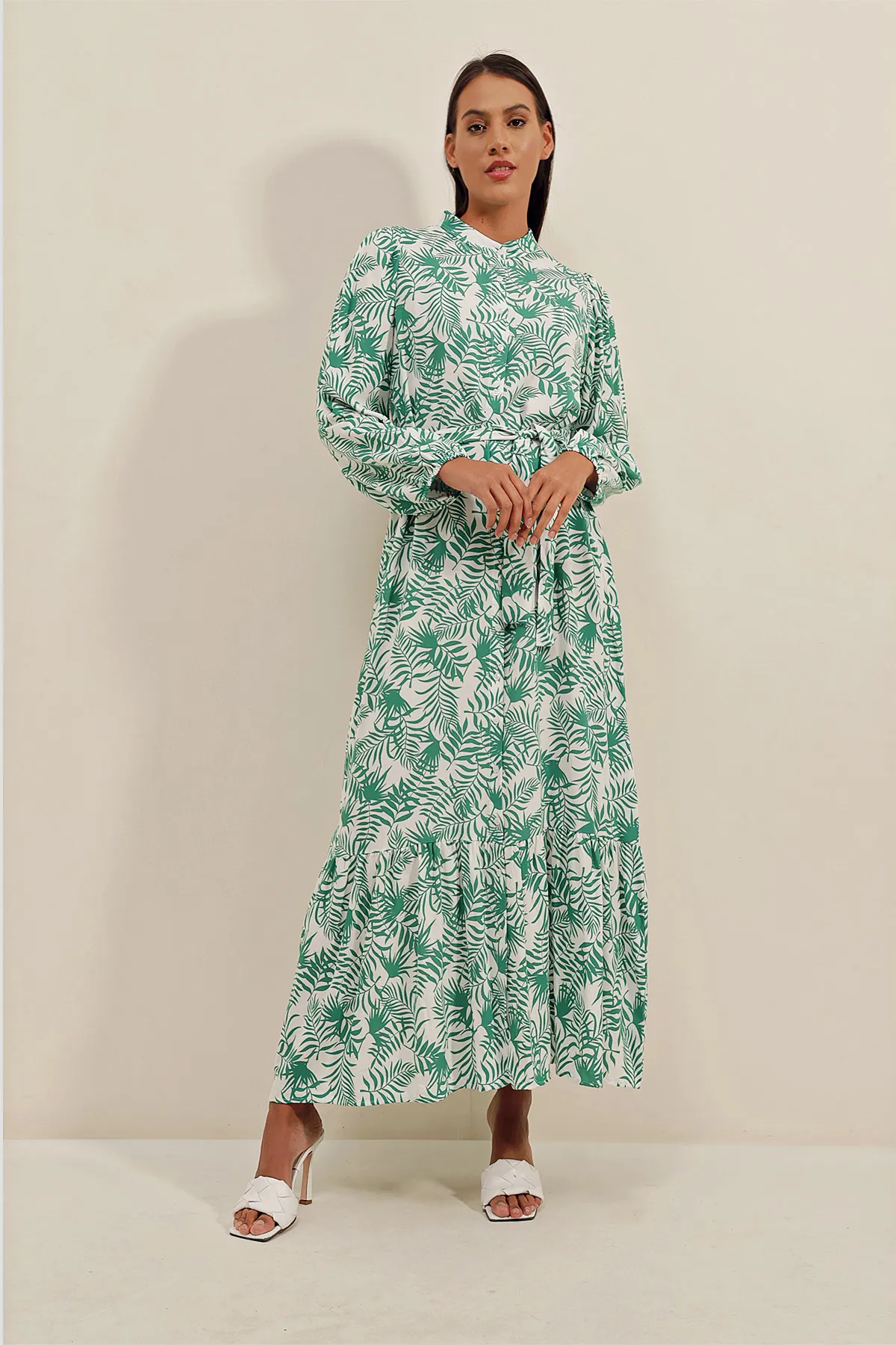 Bigdart  2158 Kleid mit exotischem Muster – G.grün