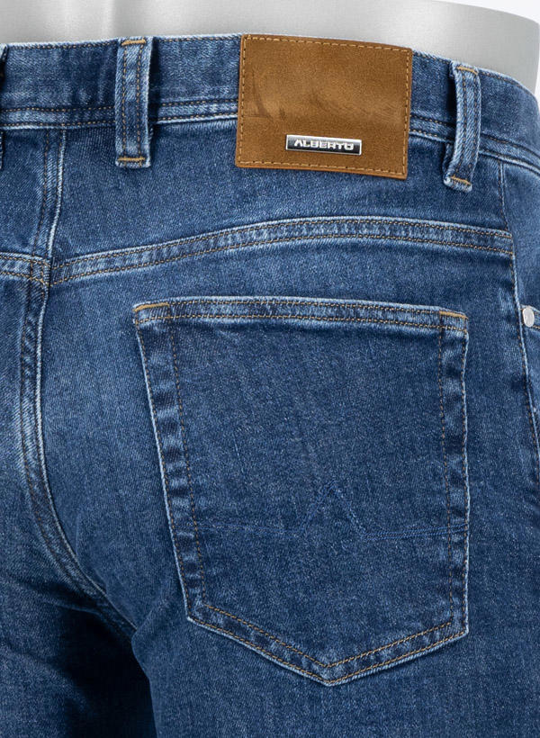Alberto, Jeans Pipe, Regular Fit, Kaschmir-Baumwolle, dunkelblau