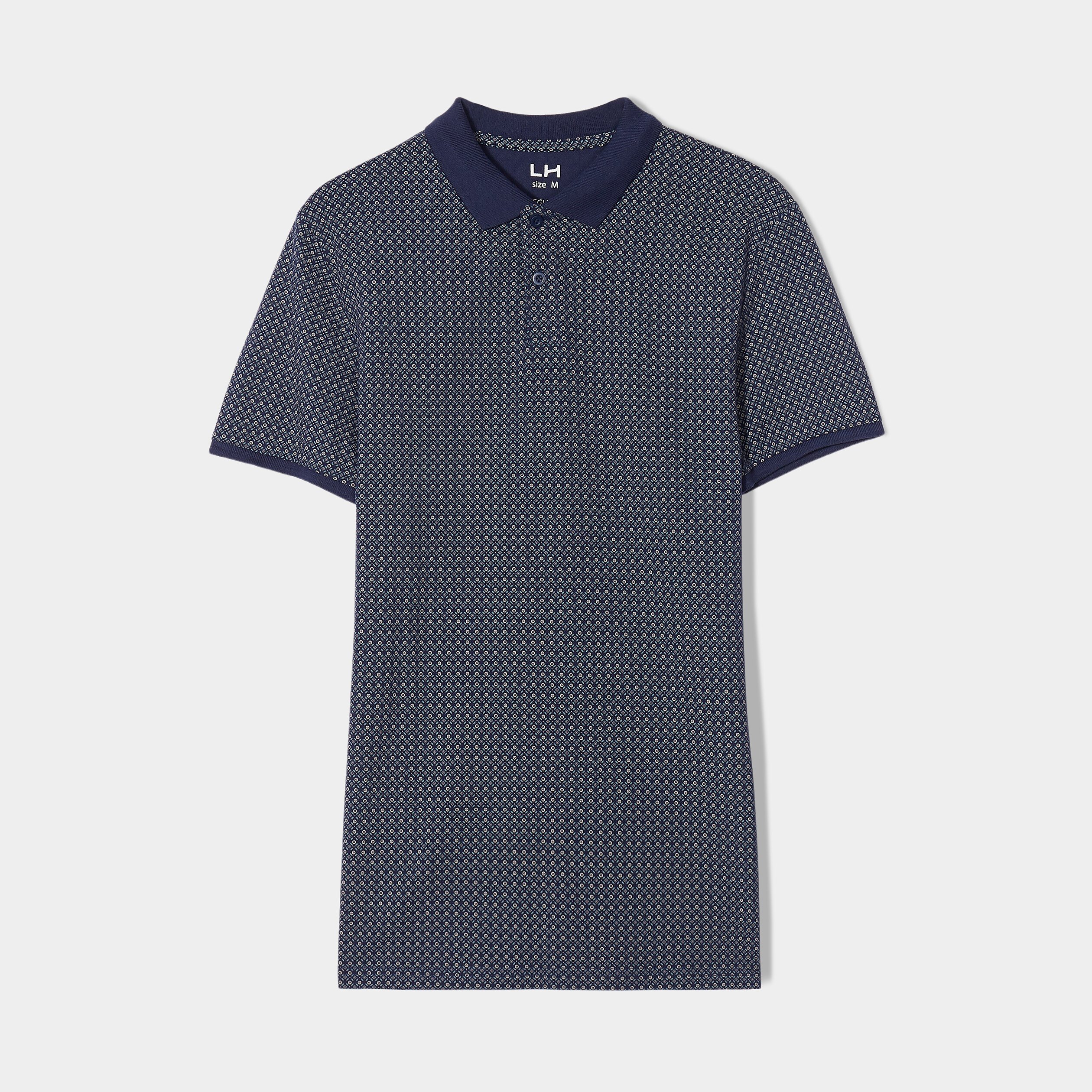 Polo droit manches courtes coton bleu marine homme | La Halle