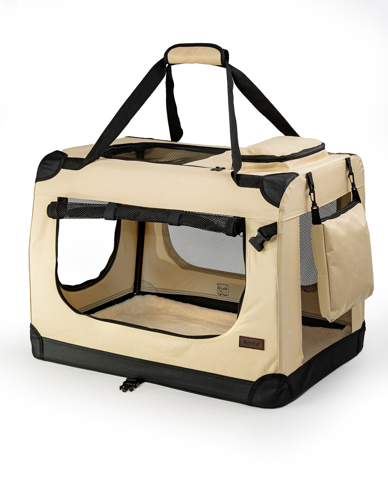Lionto Transportboxen & Gitterboxen Lionto Hundetransportbox - faltbar - beige XL