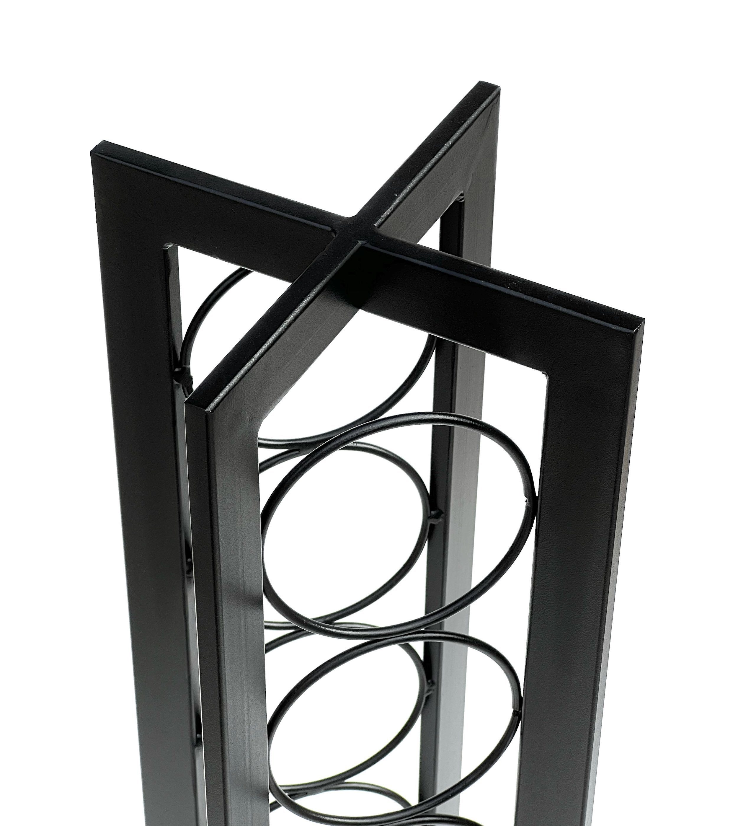 DanDiBo Weinregal Design Weinregal Metall Schwarz Stehend 96323 X 80 cm Flaschenregal Flaschenständer Flaschenhalter Wein Regal