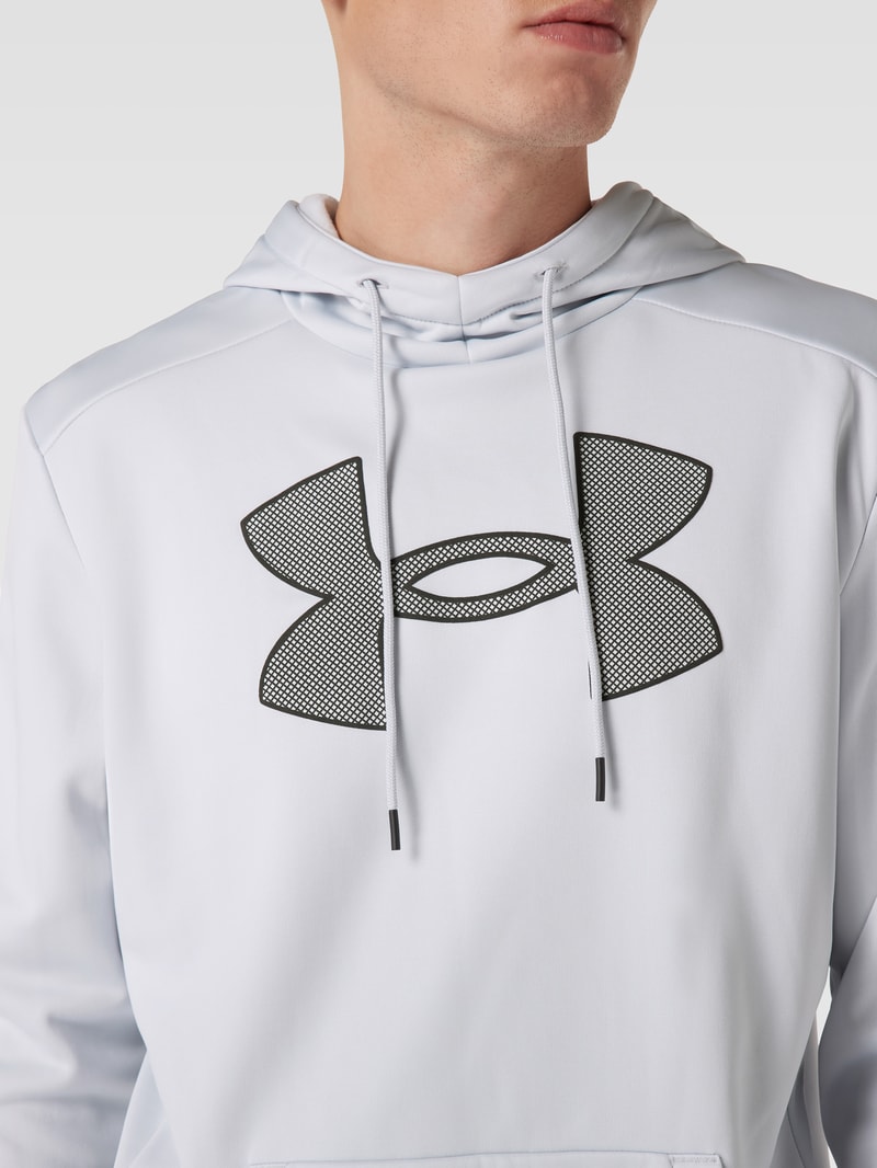 Hoodie mit Logo-Print Modell 'UA Armour Fleece Big Logo' in hellgrau