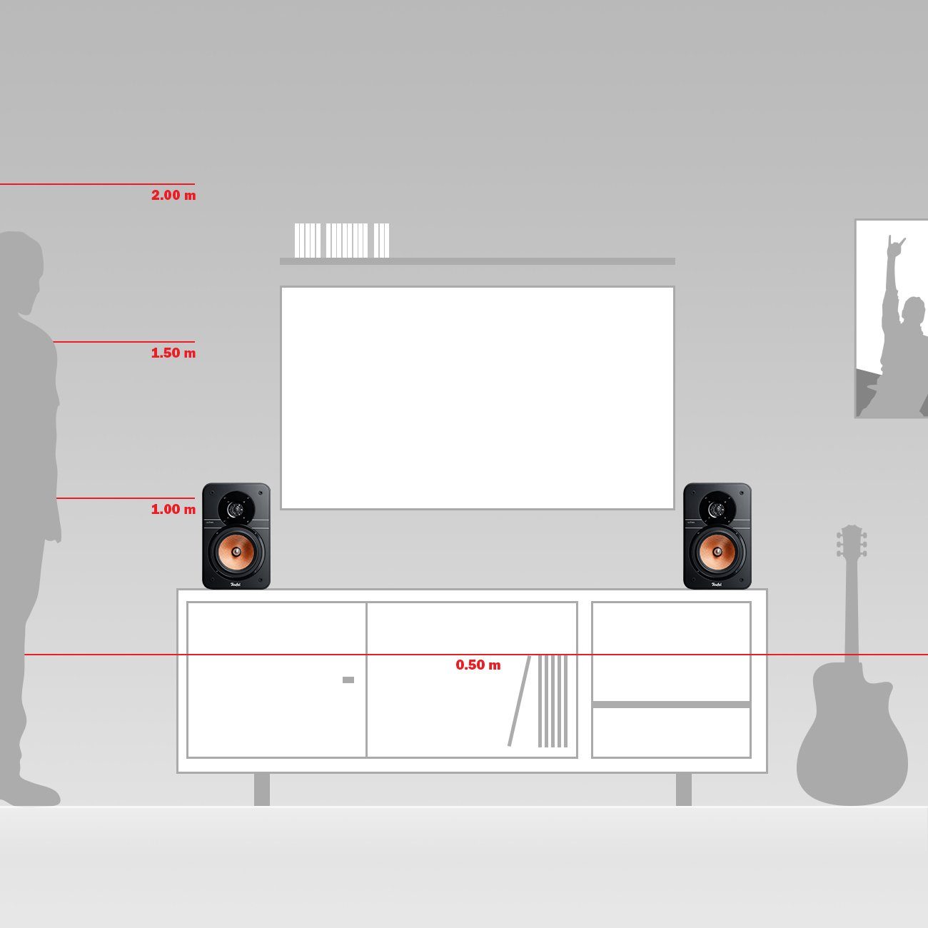 Teufel ULTIMA 20 Lautsprecher (AnschlussklemmenSchraubklemmen - vergoldet, 50 W, Hoher Klanggenuss für Musik, Filmton und Games in kleineren Räumen)