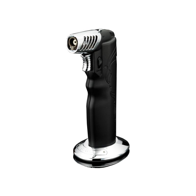 Siglo Oval Table Torch Feuerzeug Schwarz, Zigarettenanzünder.