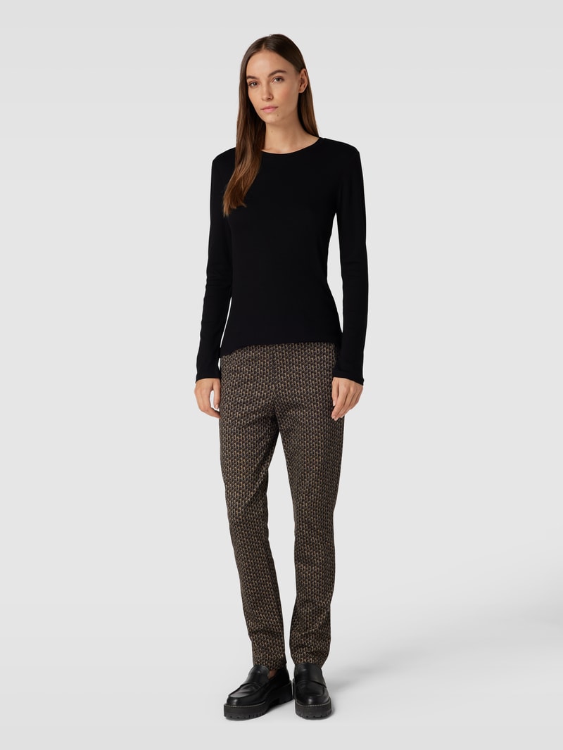Longsleeve mit Feinripp Modell 'ROMA' in schwarz