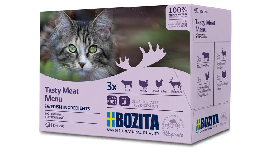 BOZITA Katzennassfutter Multibox Fleisch-Menü 1.02 kg