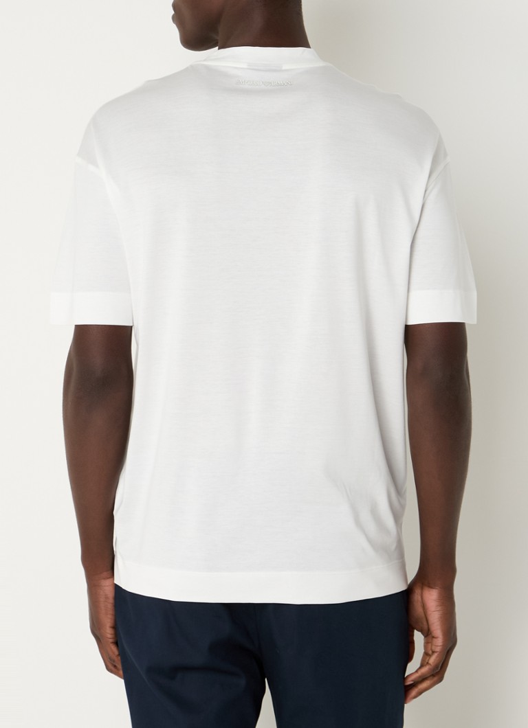 Tricou cu guler rotund din amestec de lyocell Emporio Armani