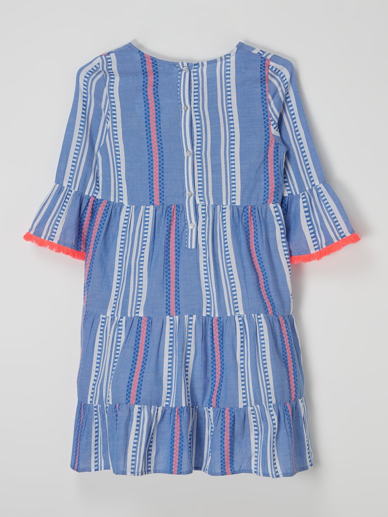Kleid im Ethno-Look in bleu