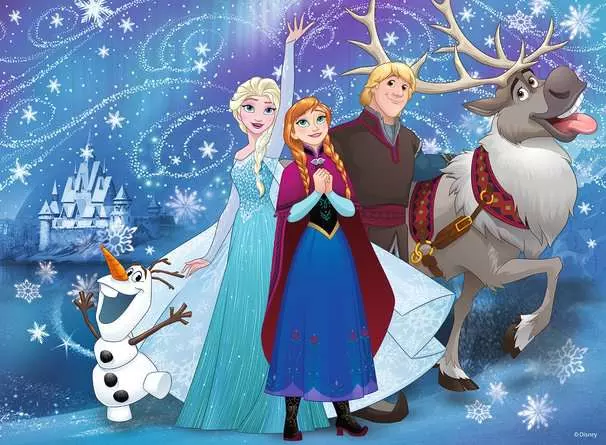 Kinderpuzzle ab 6 Jahren - Frozen - Glitzernder Schnee - 100 Teile