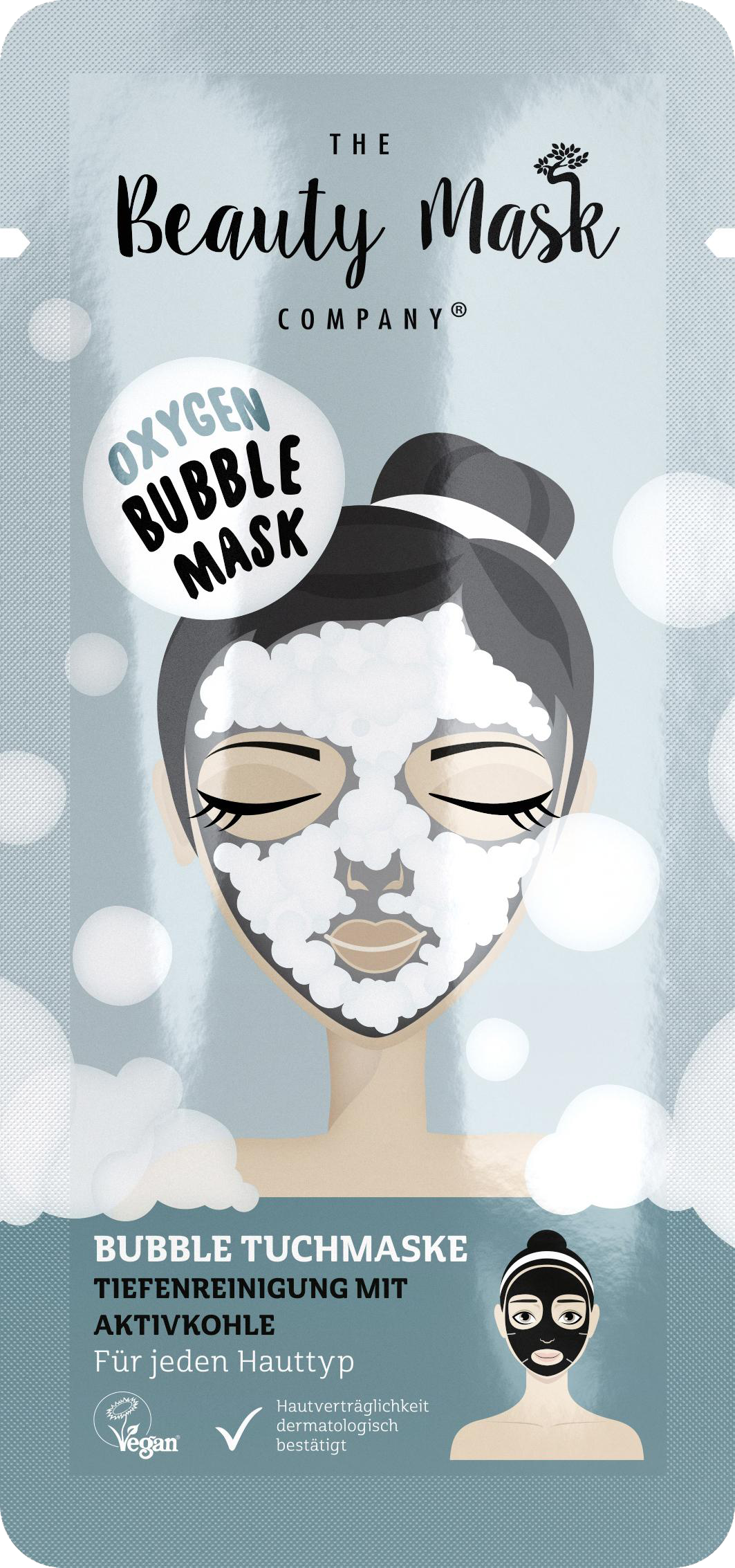 The Beauty Mask Company Bubble Tuchmaske Aktivkohle