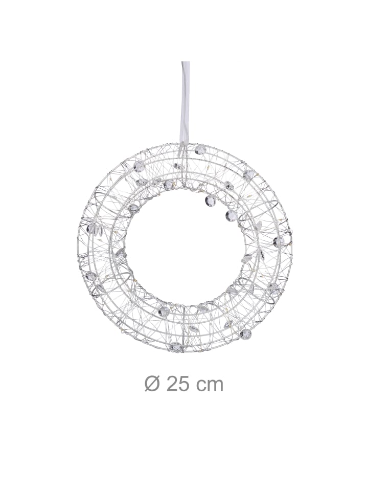 relaxdays LED Lichtkranz in Silber - Ø 25 cm günstig kaufen onesize