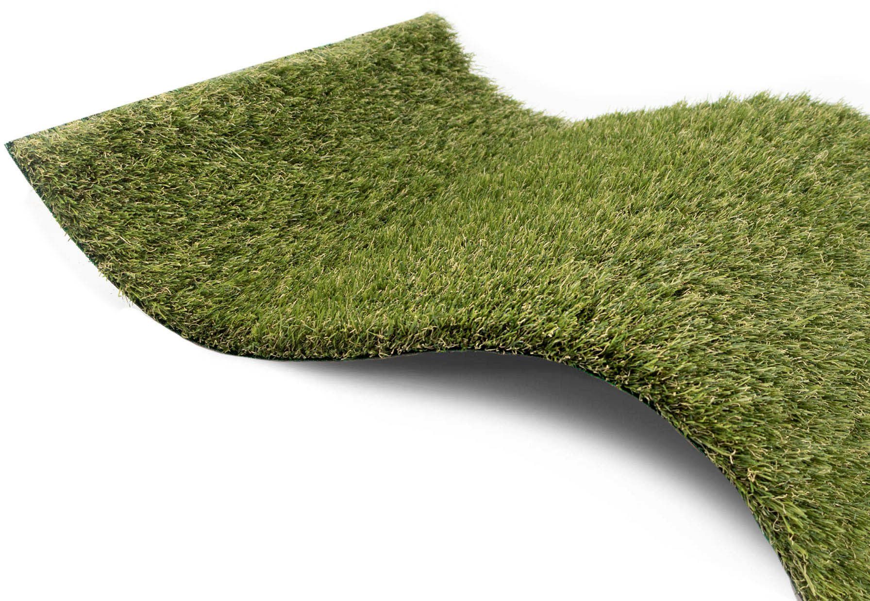 Kunstrasen ARIZONA, Primaflor-Ideen in Textil, rechteckig, Höhe: 37 mm, Drainagefunktion, strapazierfähig, UV-stabil, für Balkon & Terrasse