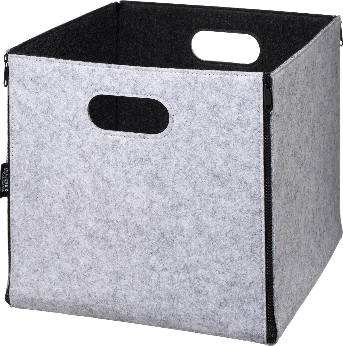 Korb aus Filz, wendbar schwarz/grau (30x30x30cm), 1 St