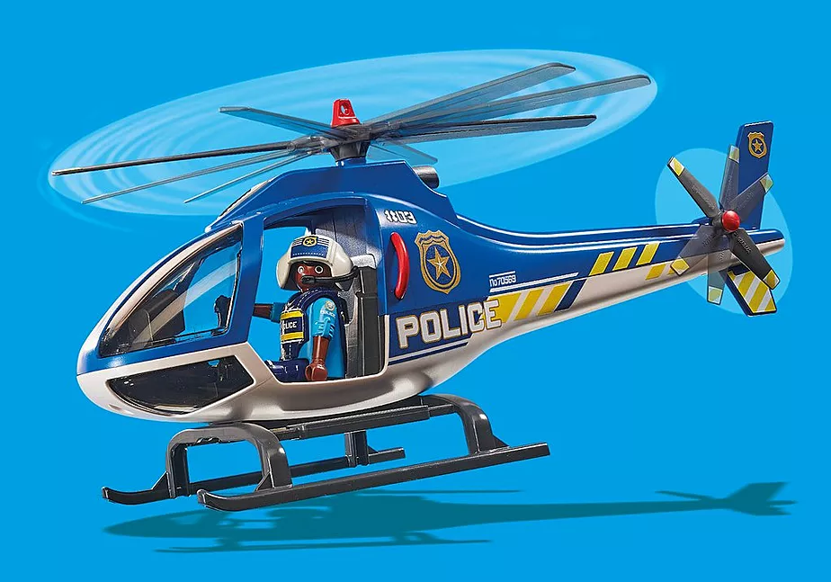Polizei-Hubschrauber: Fallschirm-Verfolgung