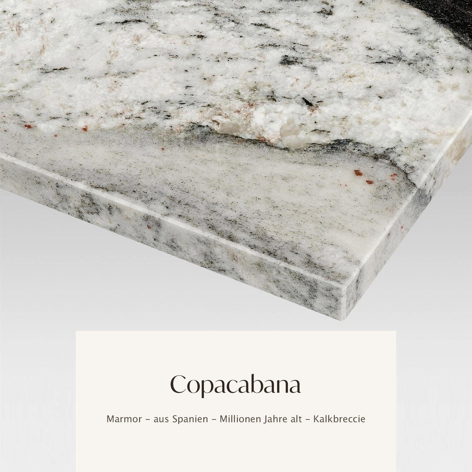 MAGNA Atelier Couchtisch SILICON VALLEY mit ECHTEM MARMOR, Kaffeetisch eckig, silber Metallgestell, 110x50x40cm