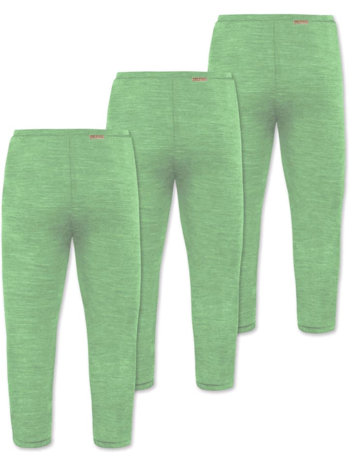Normani Outdoor Sports 3er Pack Baby Merino Hose mit Füßen in Grün günstig kaufen