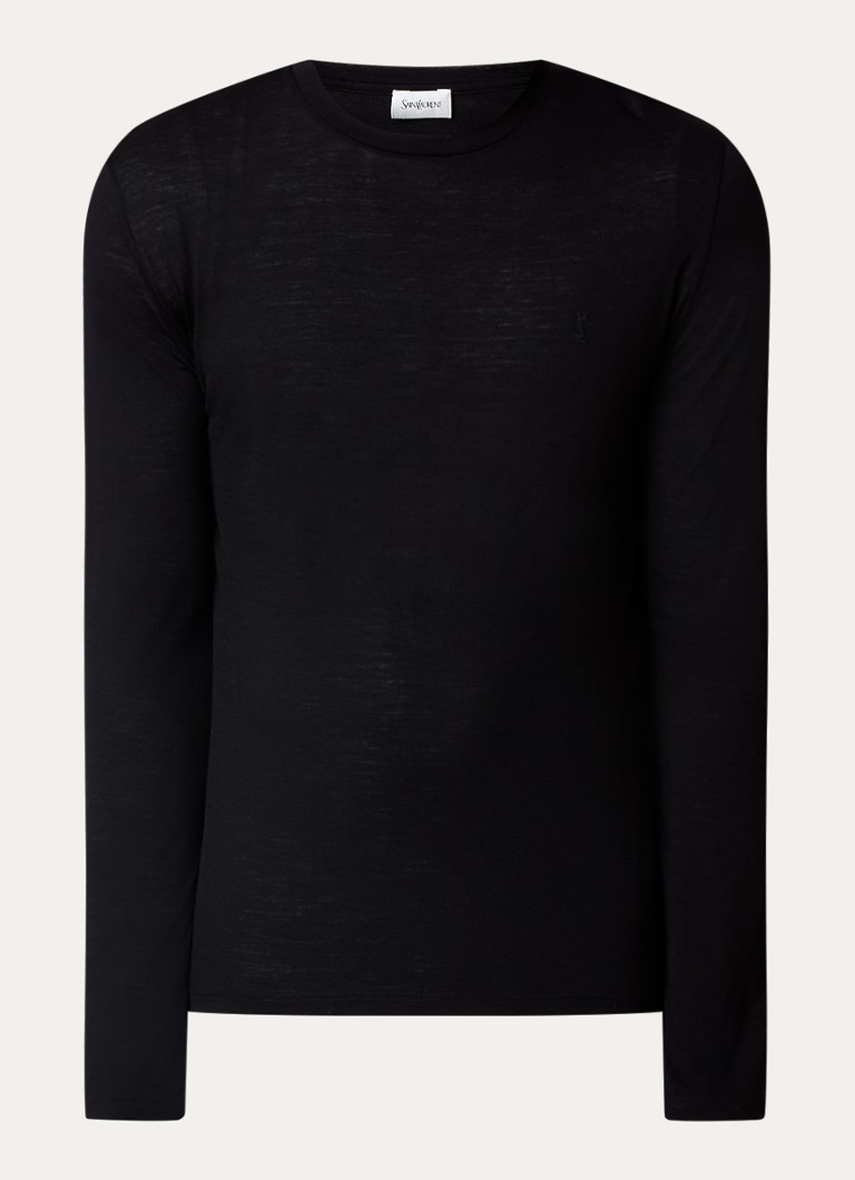 Saint Laurent wool long-sleeved shirt with logo