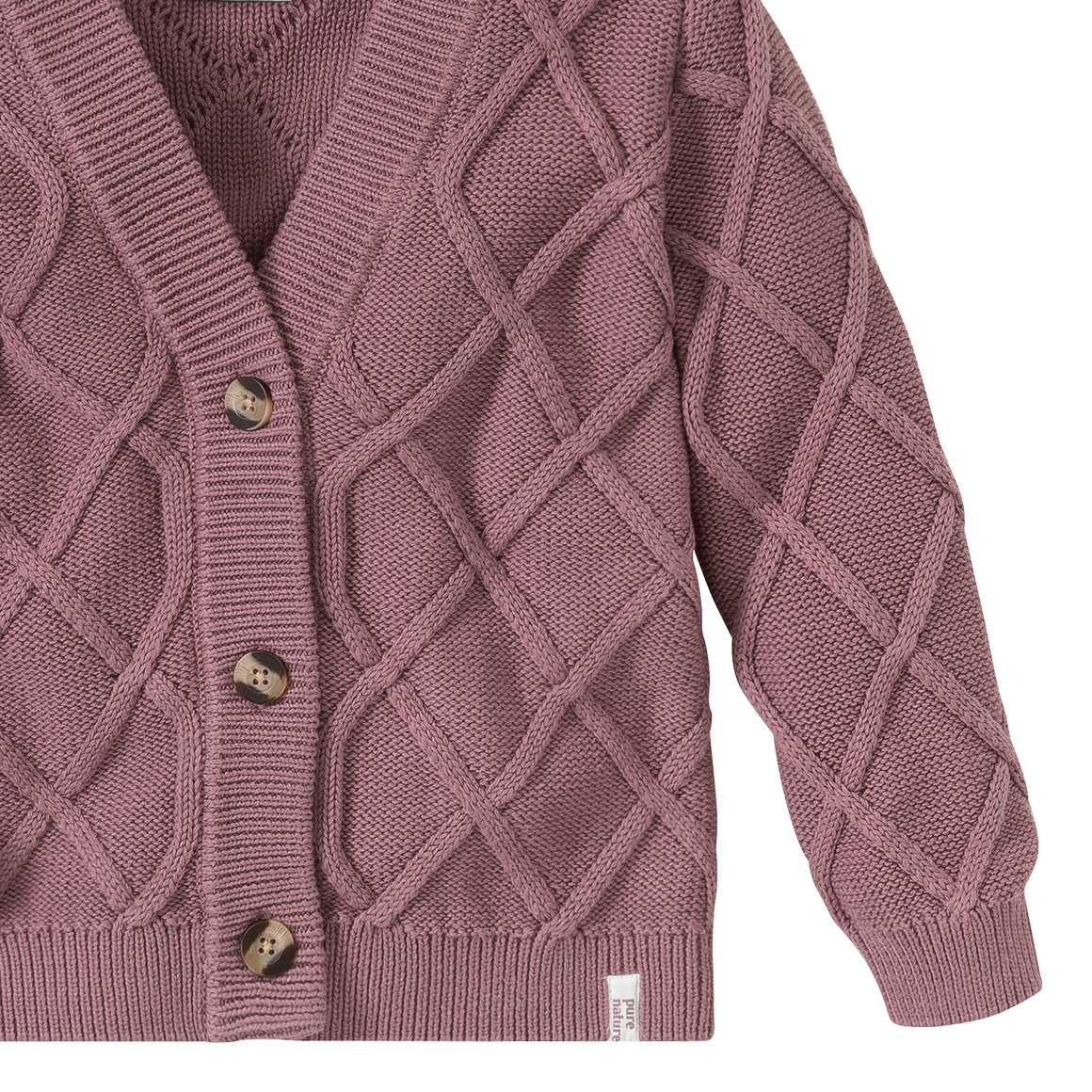 Mädchen Strickjacke mit Zopfstrickmuster
