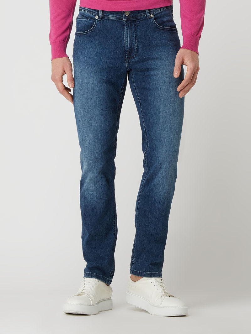 Straight Fit Jeans mit Brand-Detail in royalblau