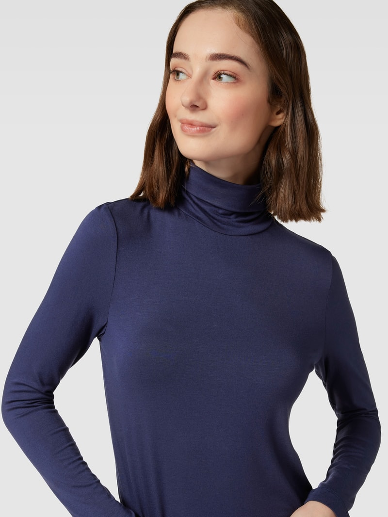 Longsleeve mit Rollkragen in dunkelblau